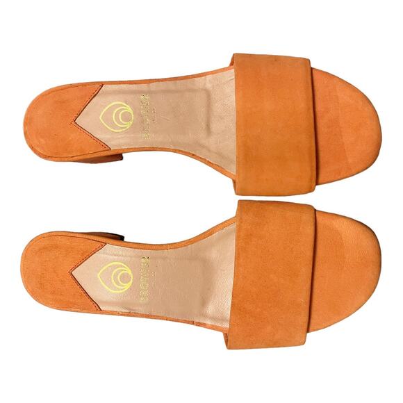 BROTHER VELLIES Solt Slides Guava Orange Suede Sandals Mules Open Toe Leather 7 - Picture 2 of 9